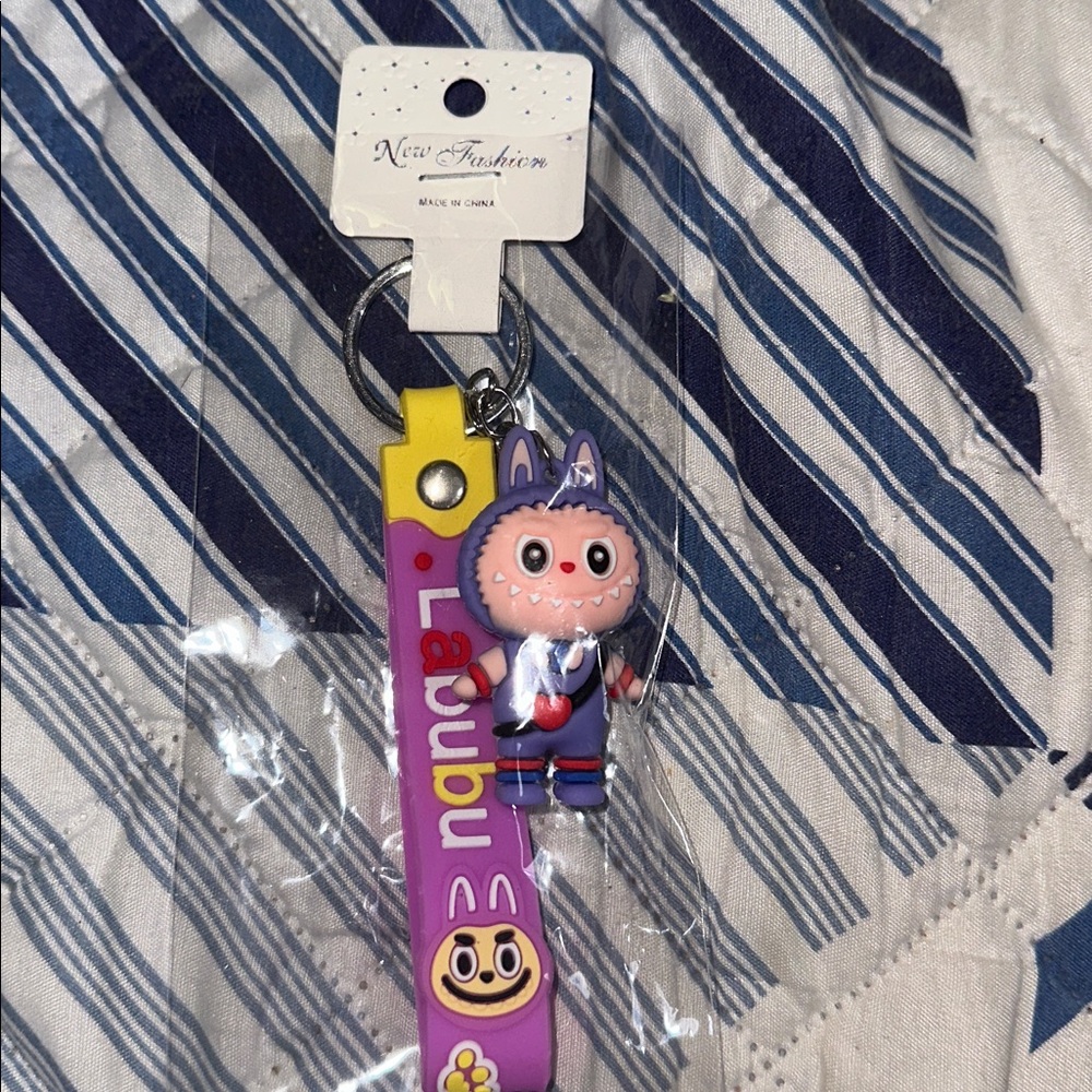 Sweet Labubu Keychain with Silicone Wristband